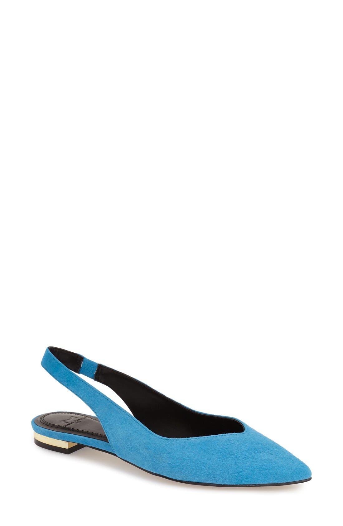 'Silvia' Slingback Flat, Main, color, COBALT SUEDE