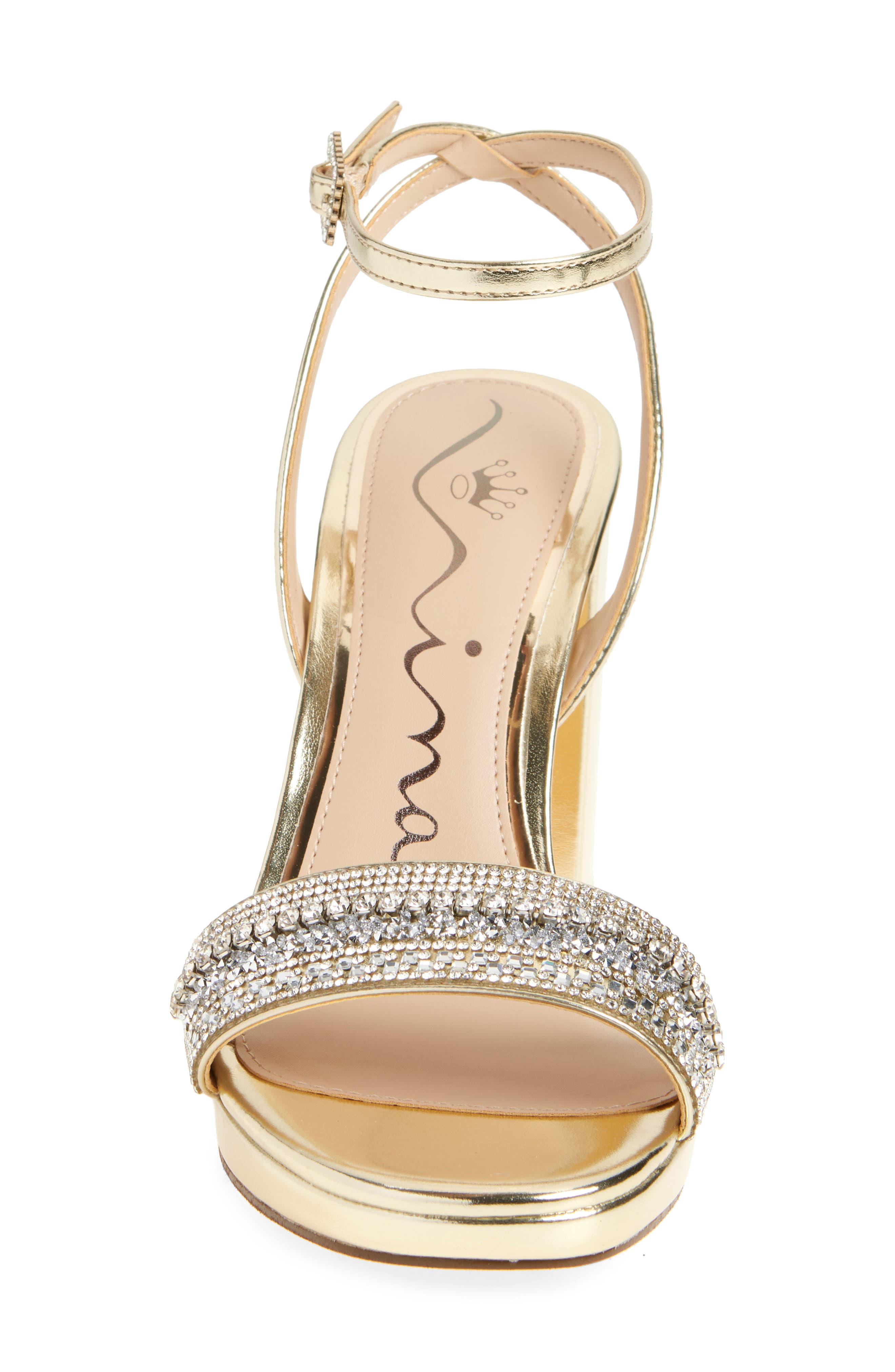 Sofina Ankle Strap Platform Sandal, Alternate, color, PLATINO