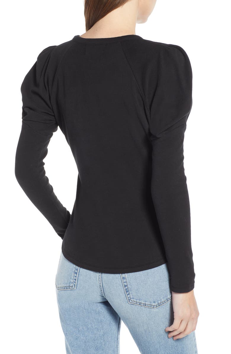 Something Navy Puff Sleeve Stretch Cotton Tee, Alternate, color,