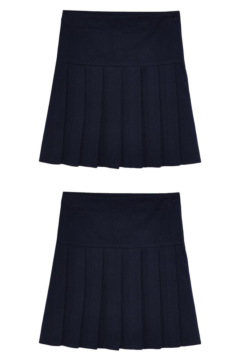 Kids' 2-Pack Uniform Pleated Skirts, Alternate, color, BLUE