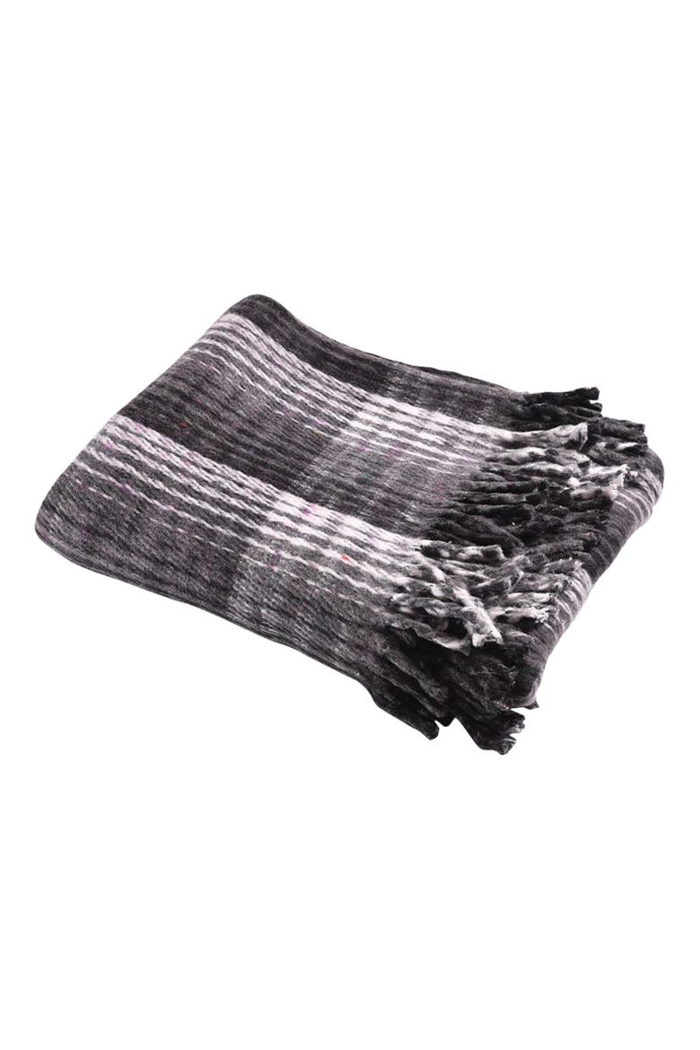 Recycled Plaid Yoga Blanket, Main, color, Black