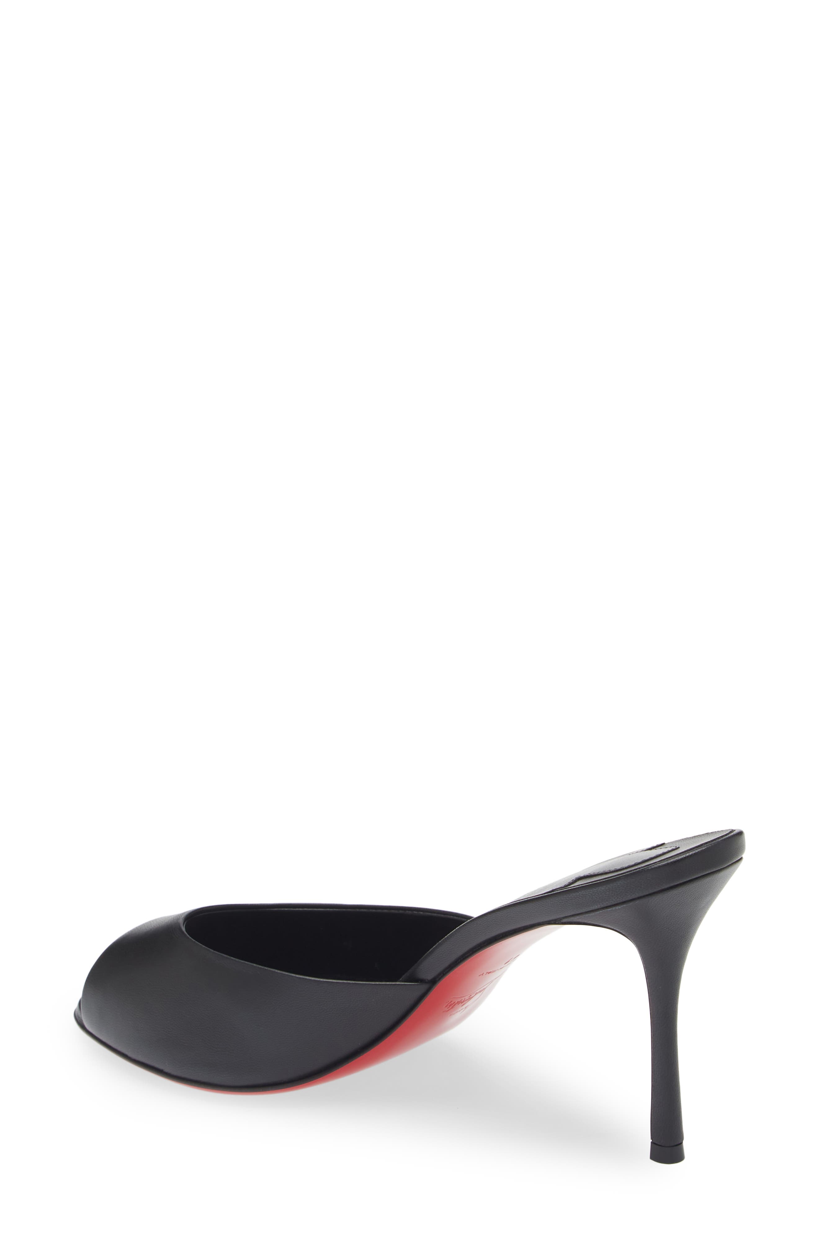 Christian Louboutin Me Dolly Peep Toe Slide Sandal, Alternate, color, B439 Black/ Lin Black