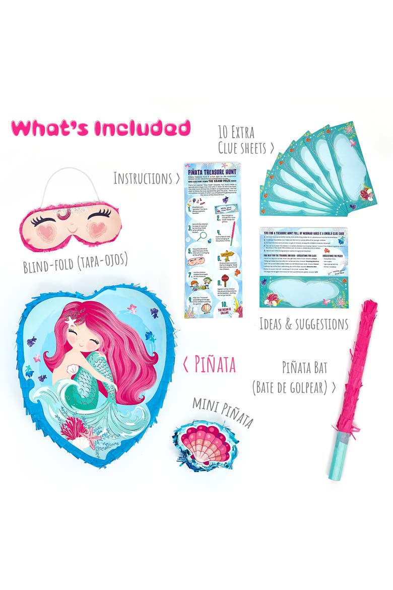 Mermaid-Pinata, Alternate, color, Pink