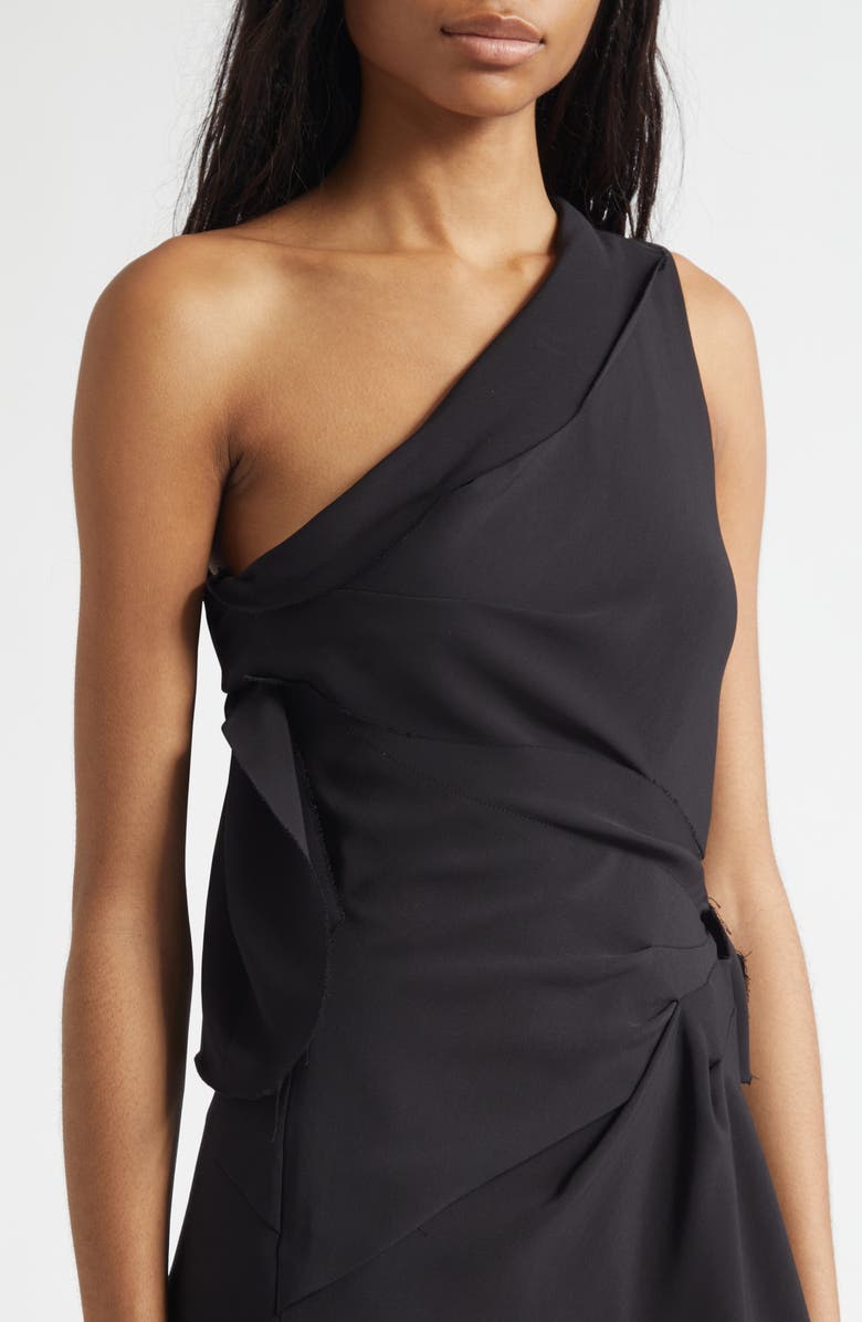 MONSE Draped Towel Dress, Alternate, color, Black