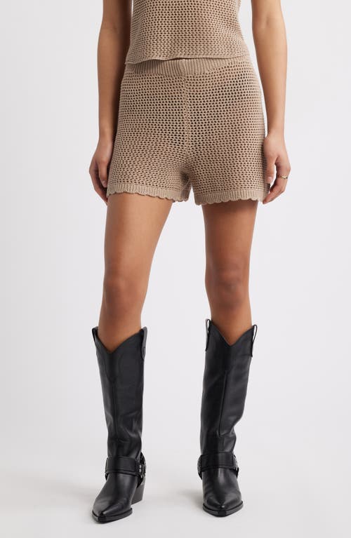 Bp. Open Stitch Cotton Blend Shorts In Tan Savannah