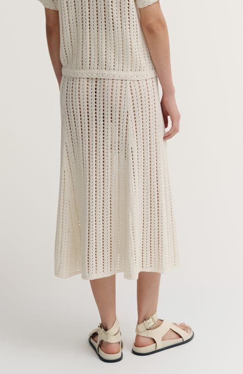 De Loreta Manta Panelled Cotton Blend Midi Skirt In White