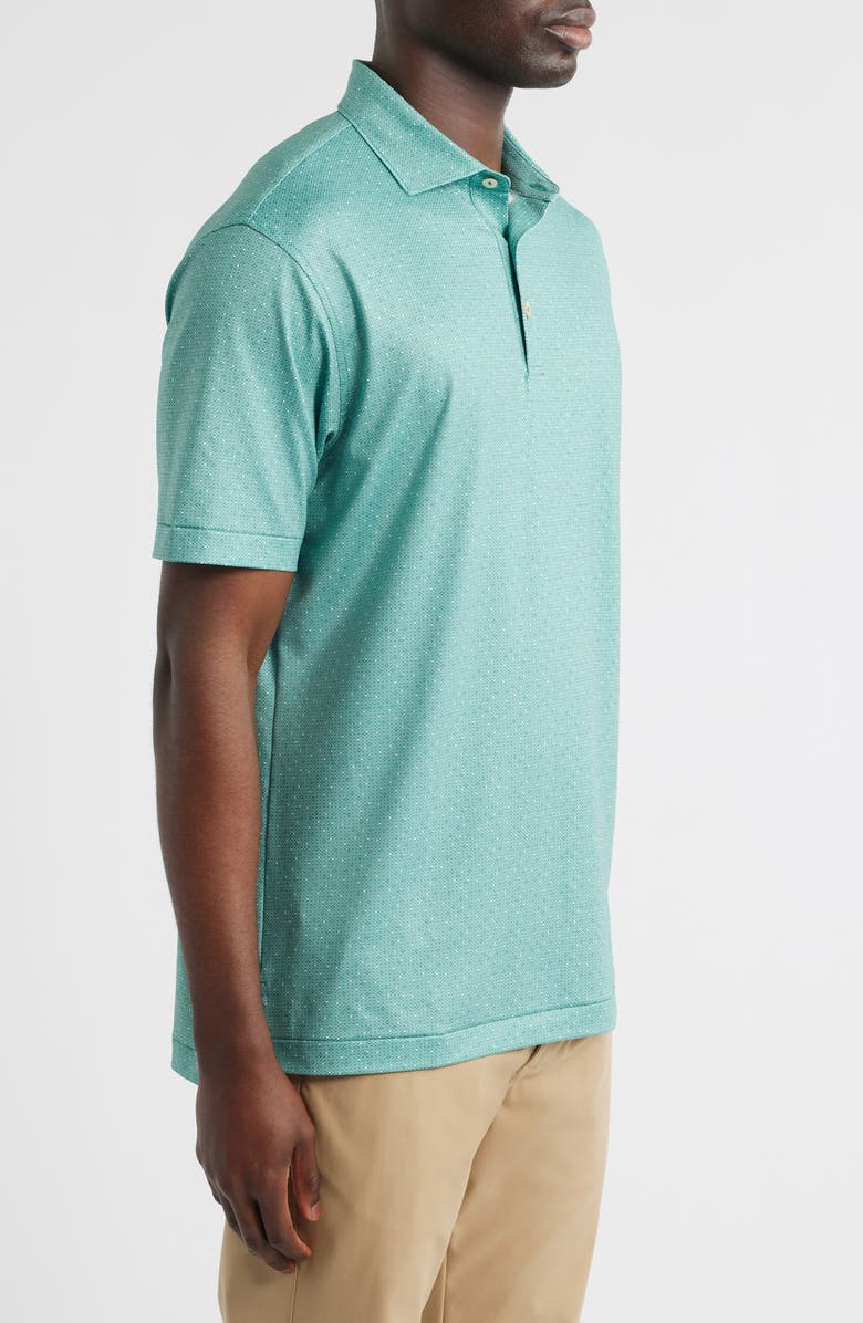 Peter Millar Dashwood Microprint Performance Jersey Polo, Alternate, color, Snow Pea