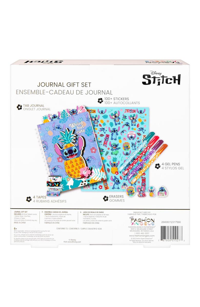 Fashion Angels Disney Stitch Journal Gift Set 80 Page Book, 4 Gel Pens, Alternate, color, Multicolored
