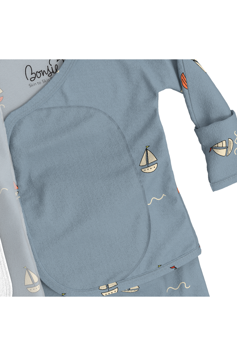 Footie - Ahoy Baby, Alternate, color, Blue