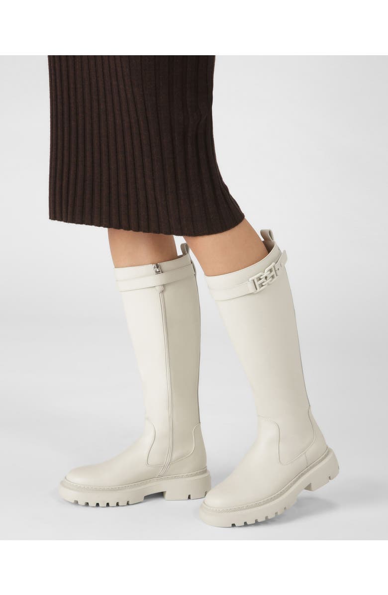 Bally Gaila Leather Boots, Alternate, color, Natural