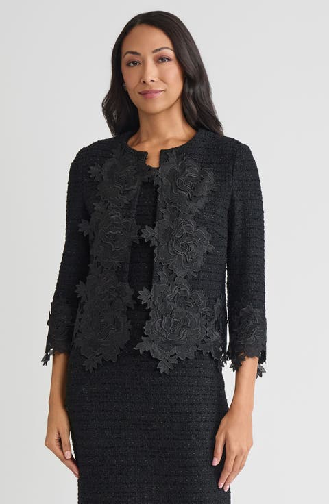 Heritage Floral Lace Applique Knit Jacket