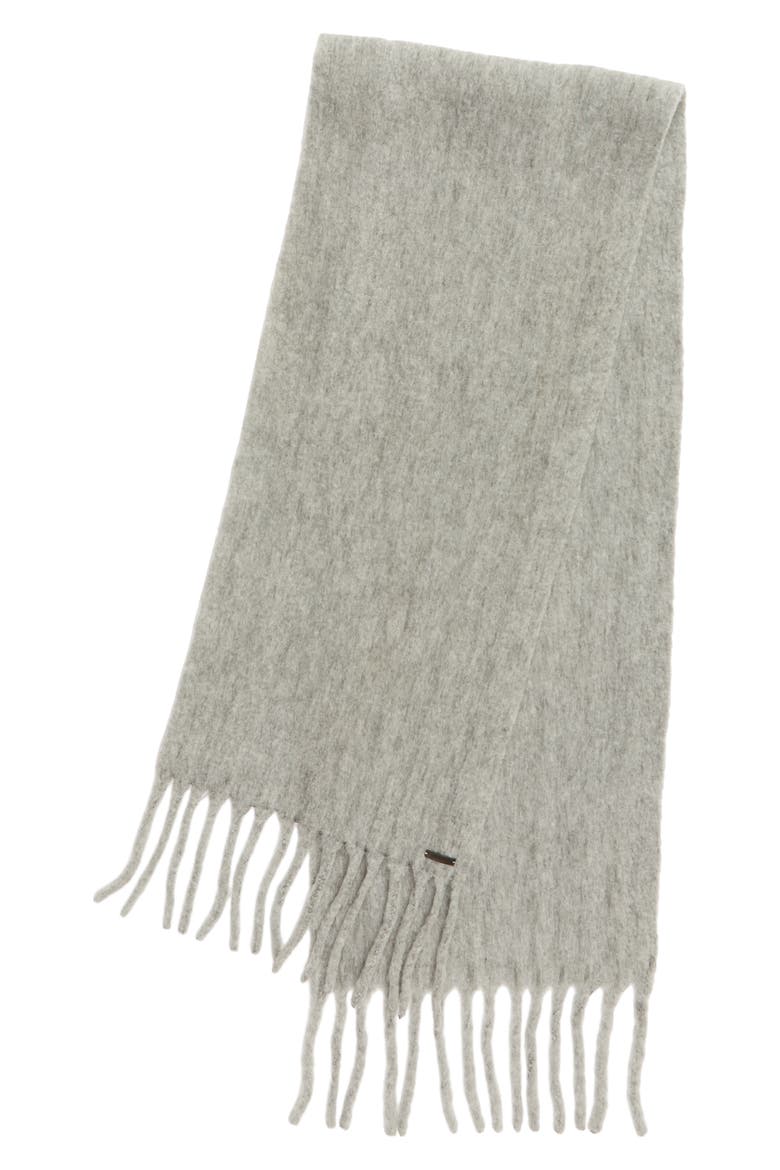 Solid Brushed Wool Blanket Scarf, Alternate, color, GREY MARL