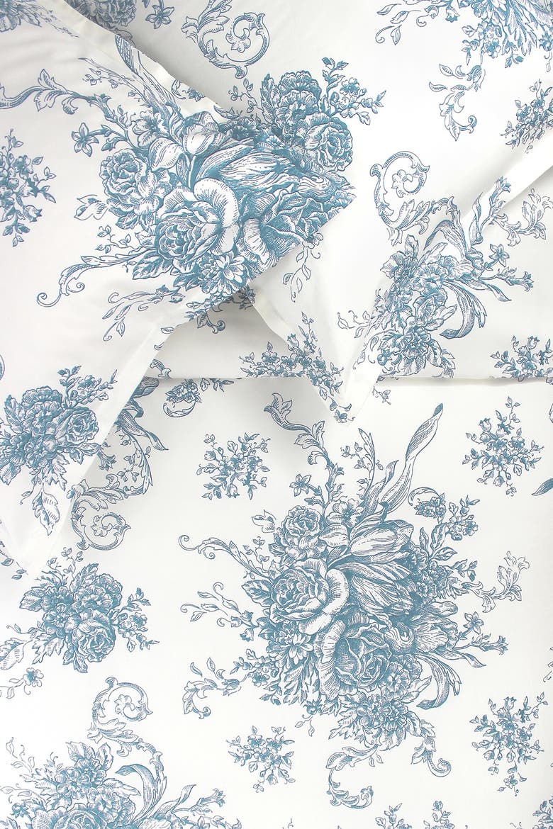 400 Thread Count Cotton Toile Duvet Set, Alternate, color, LIGHT BLUE