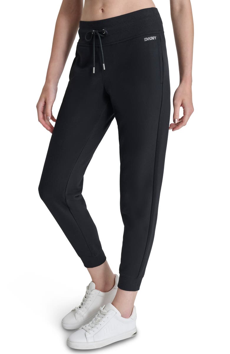 DKNY Rhinestone Logo Joggers, Alternate, color,
