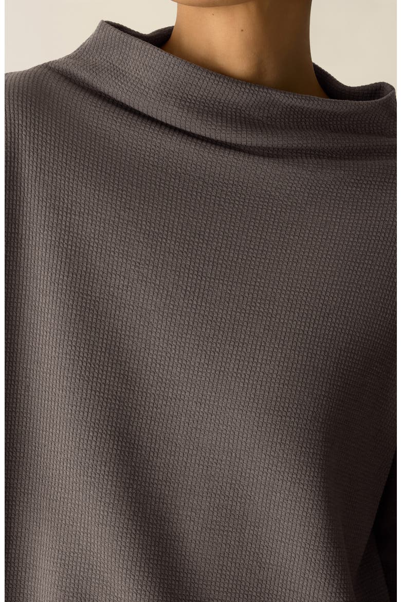 Funnel Neck Boxy Organic Cotton Blend Top, Alternate, color, RYE