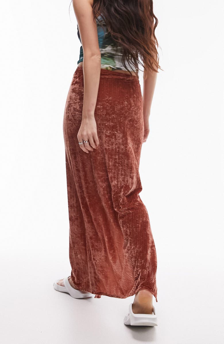 Topshop Textured Stretch Velvet Maxi Skirt, Alternate, color,