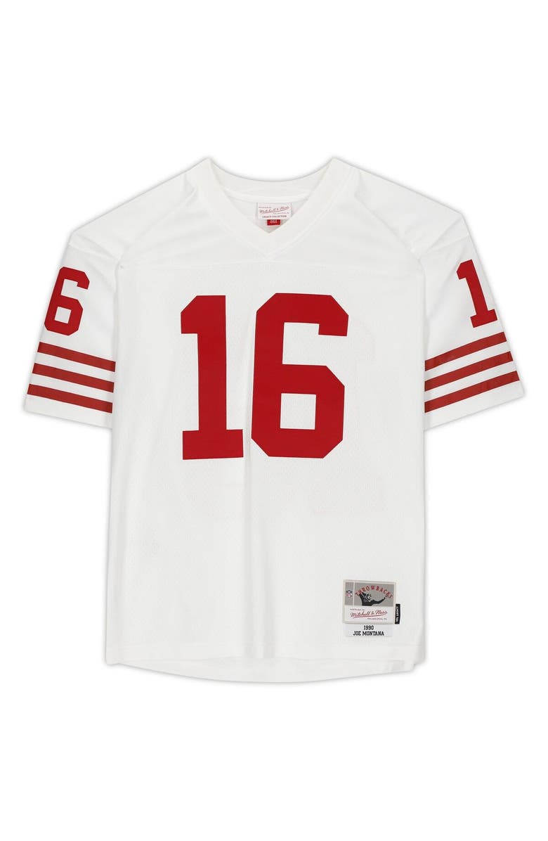 FANATICS AUTHENTIC Joe Montana San Francisco 49ers Autographed Mitchell & Ness White Replica Jersey, Alternate, color, 