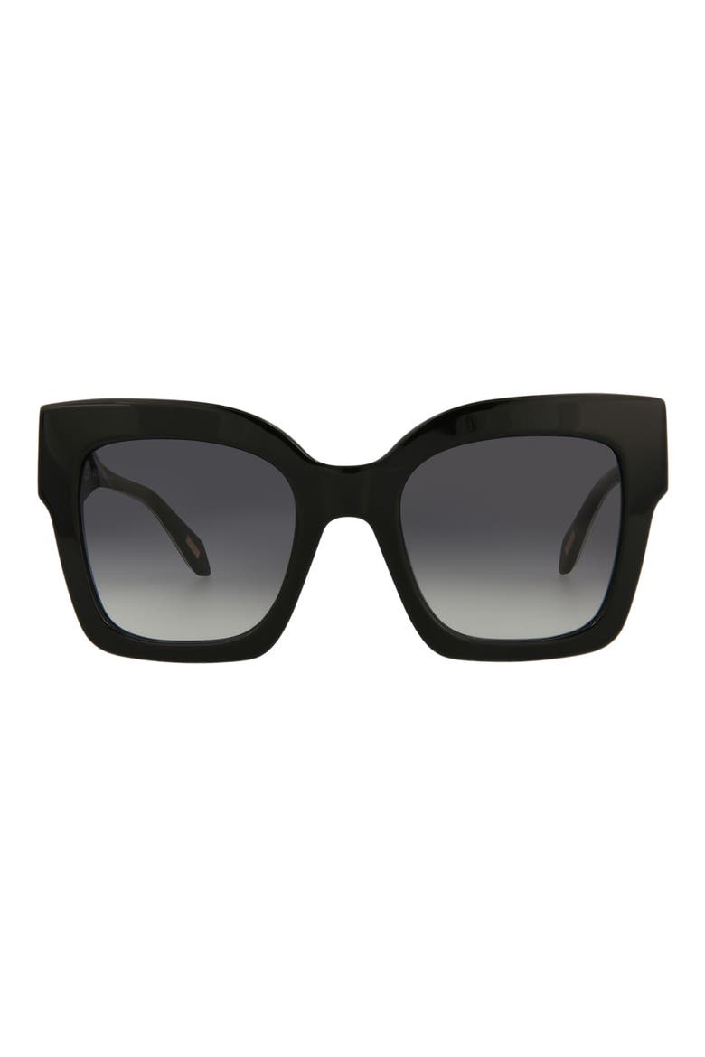 52mm Oversize Square Sunglasses, Main, color, BLACK BLACK SMOKE