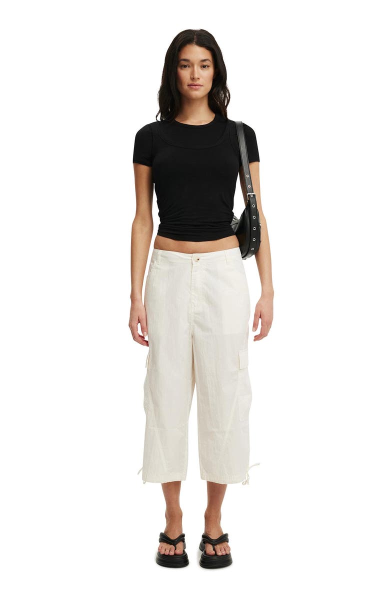 Cotton On Women's Sheer Layer Crew Short Sleeve, Alternate, color, Black