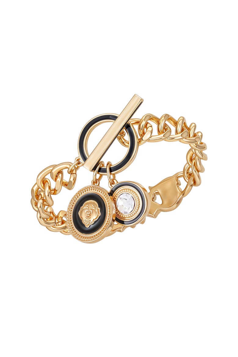 True Logo Charm Bracelet, Main, color, Gold Tone