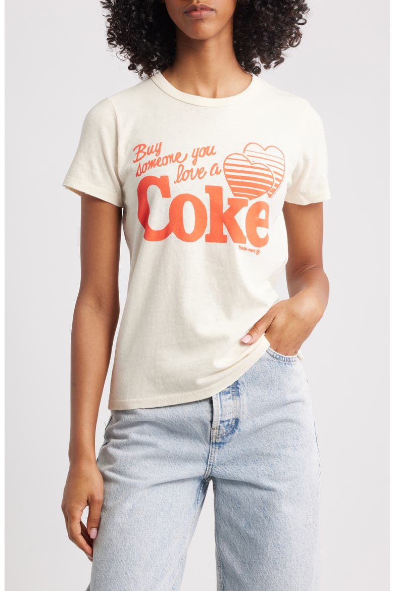 Share a Coke Cotton Blend Graphic T-Shirt, Main, color, BIRCH