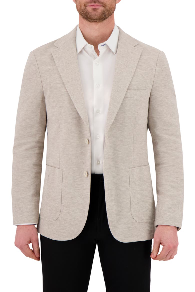 Unstructured Comfort Knit Cotton Blend Sport Coat, Main, color, TAN