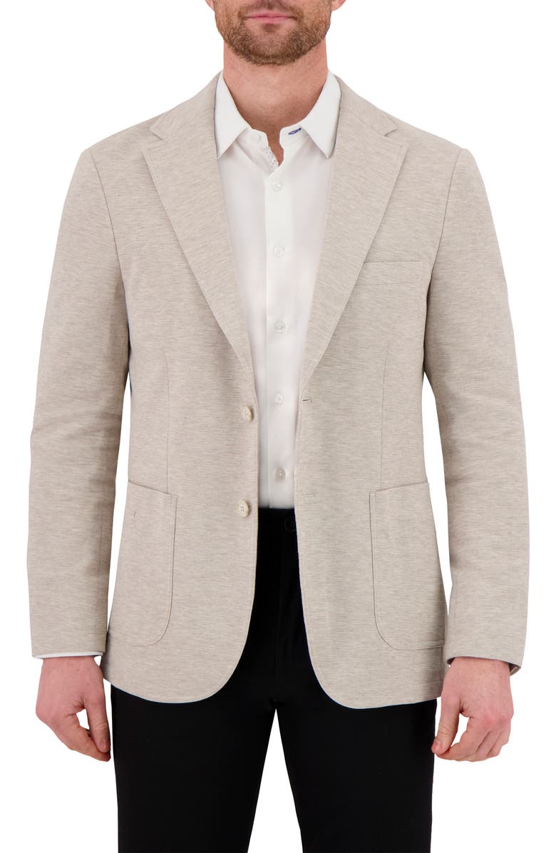 Victor Emmanuel Unstructured Comfort Knit Cotton Blend Sport Coat, Main, color, Tan