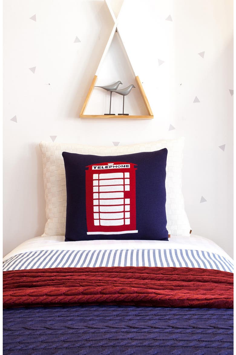 London Phone Booth Accent Pillow, Alternate, color, MULTI