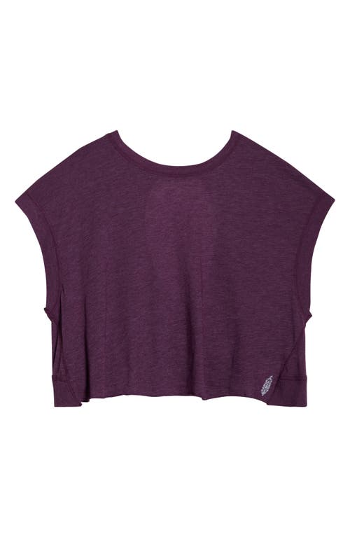 Free People Fp Movement My Tee Time Open Back T-shirt In Burgundy