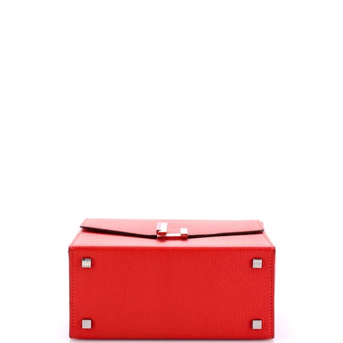 Pre-owned Hermes Hermes Cinhetic Top Handle Bag Chevre Mysore In Orange