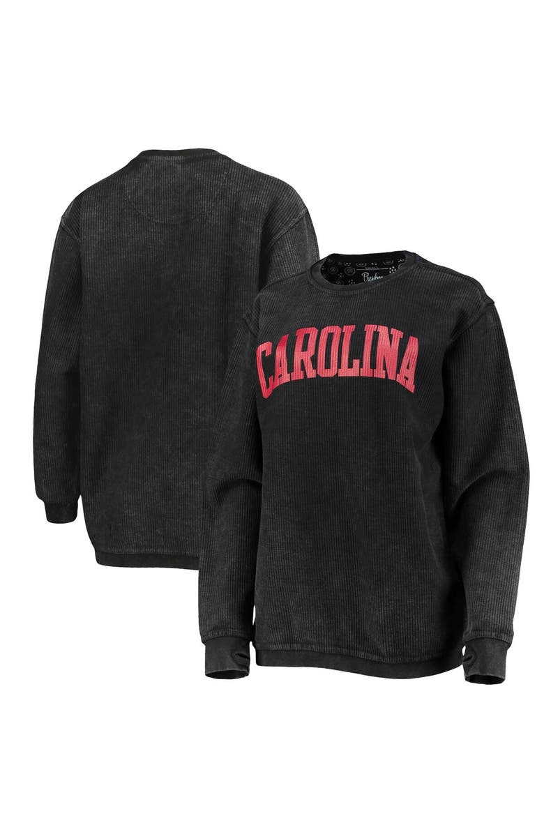 PRESSBOX Women's Pressbox Black South Carolina Gamecocks Comfy Cord Vintage Wash Basic Arch Pullover Sweatshirt, Main, color, 