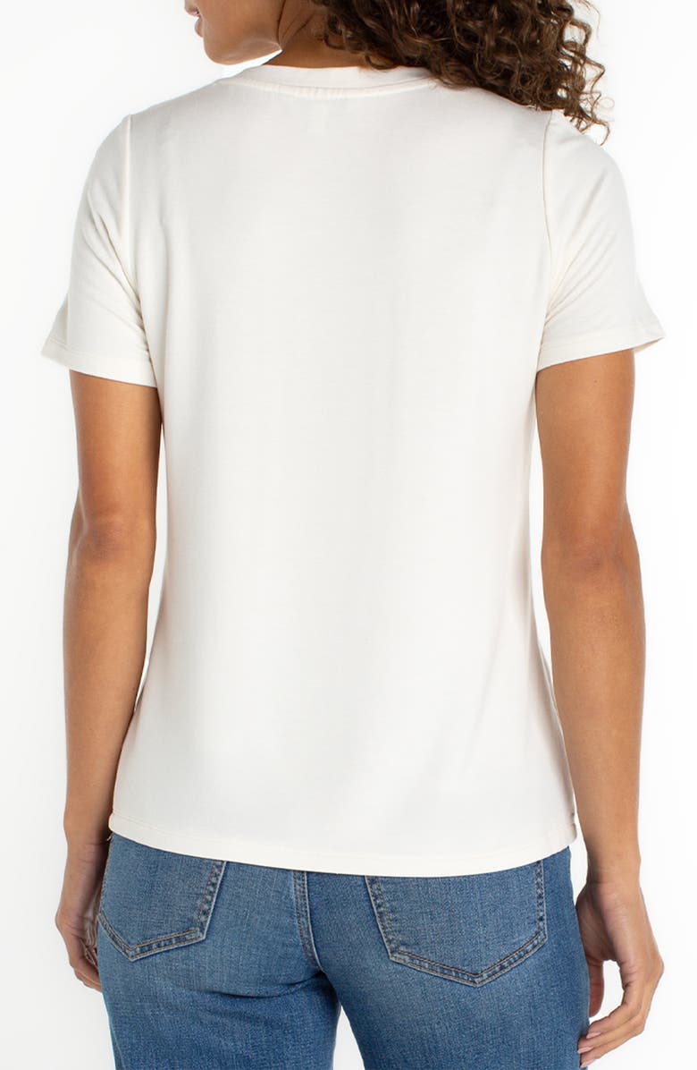 Liverpool Los Angeles Short Sleeve V-Neck T-Shirt, Alternate, color, French Cream