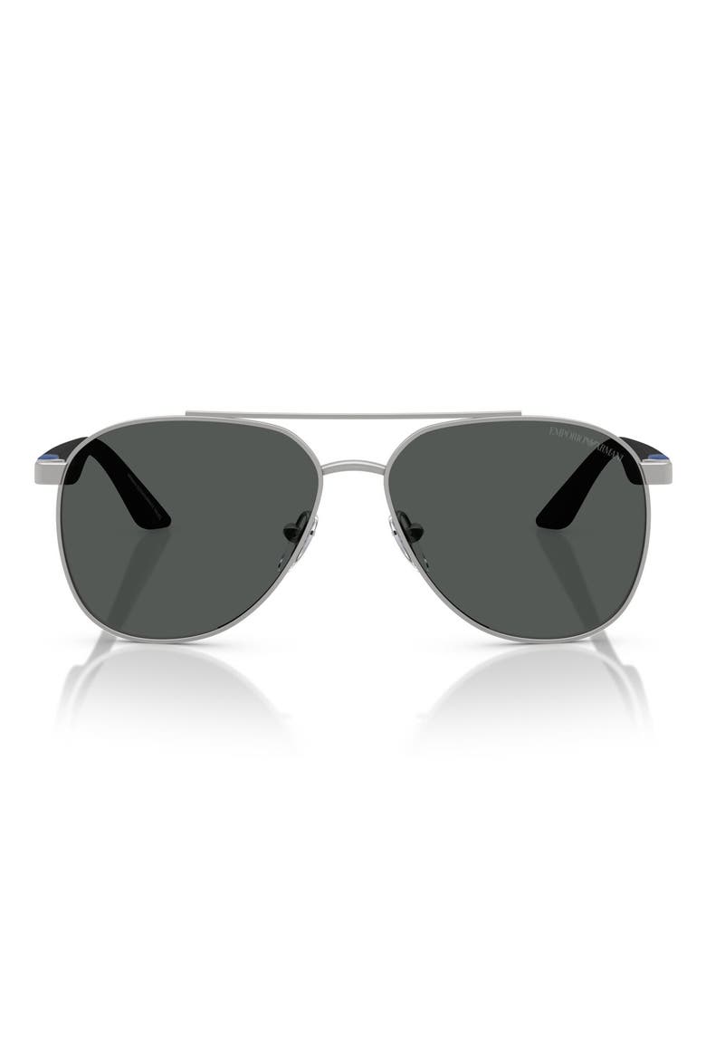 Kids' EK2001 53mm Pilot Sunglasses, Main, color, MATTE SILVER / DARK GREY