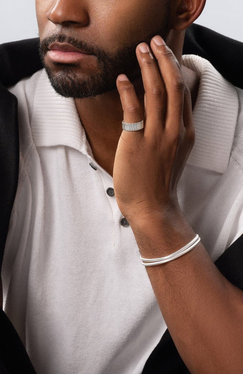 Nialaya Sterling Silver Band Ring, Alternate, color, Silver