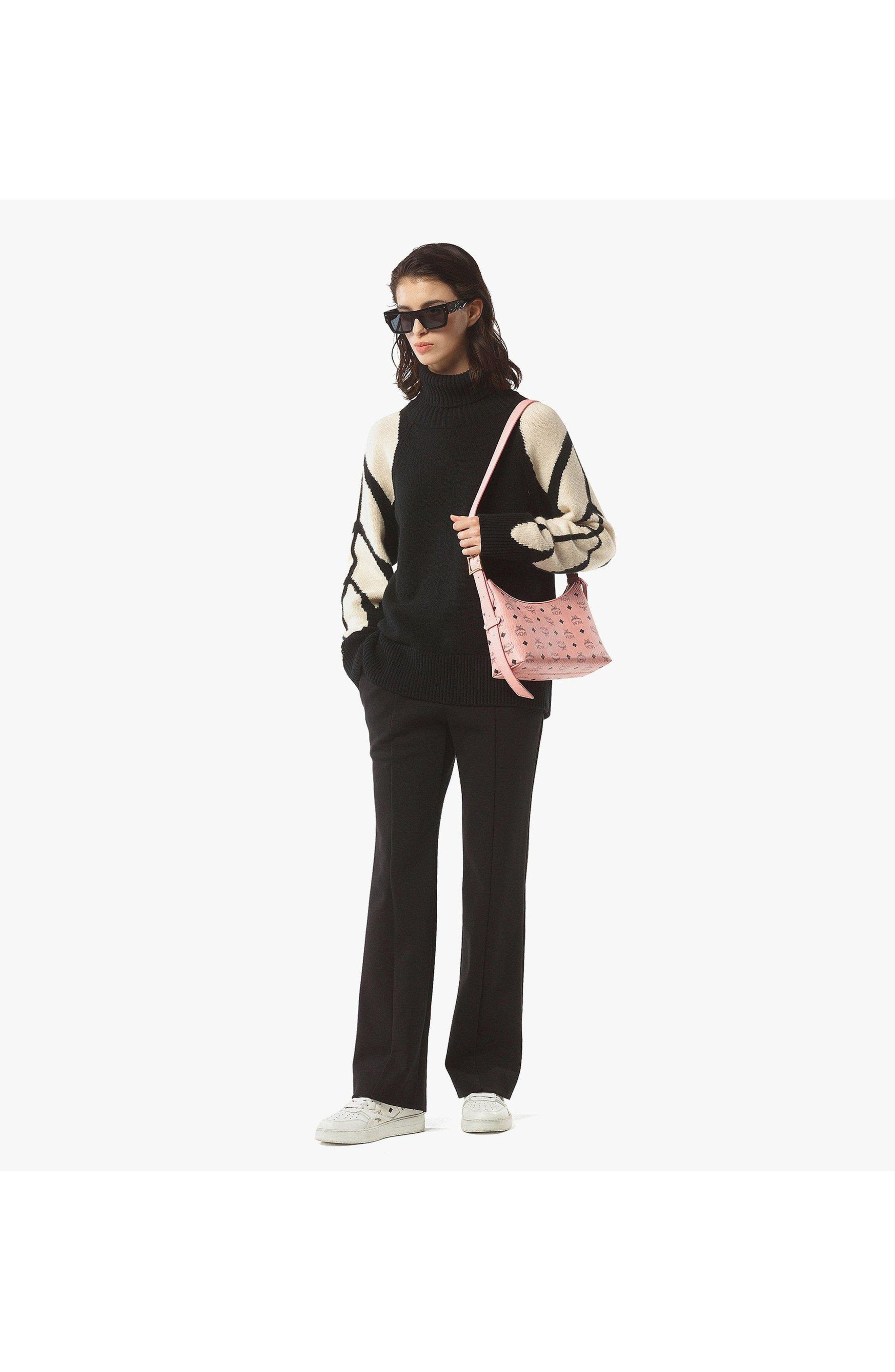 MCM Aren Hobo in Visetos, Alternate, color, Pink