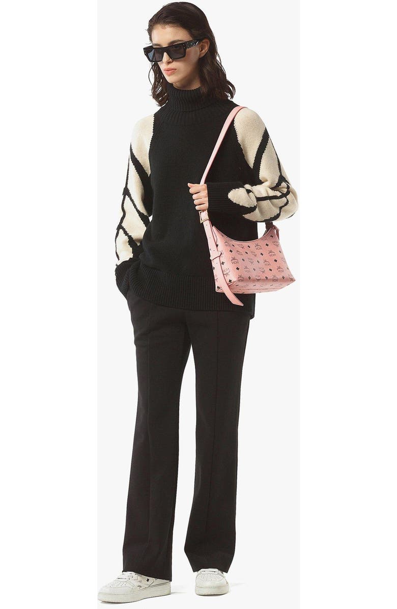 MCM Aren Hobo in Visetos, Alternate, color, Pink