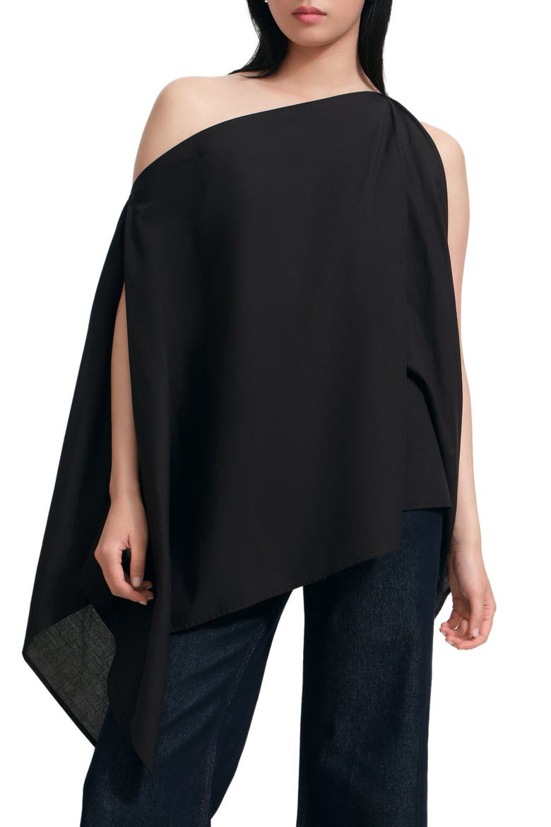 Jas Asymmetric Tunic, Main, color, BLACK