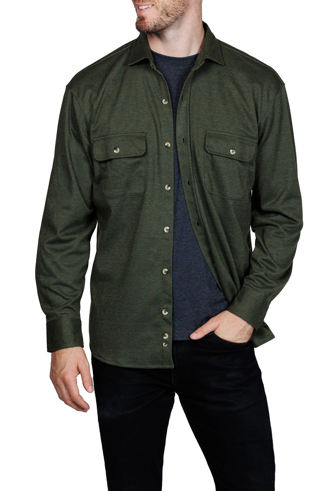 TailorByrd Mélange Solid Shirt Jacket