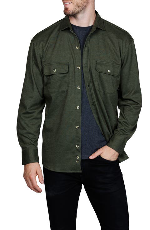 Mélange Solid Shirt Jacket
