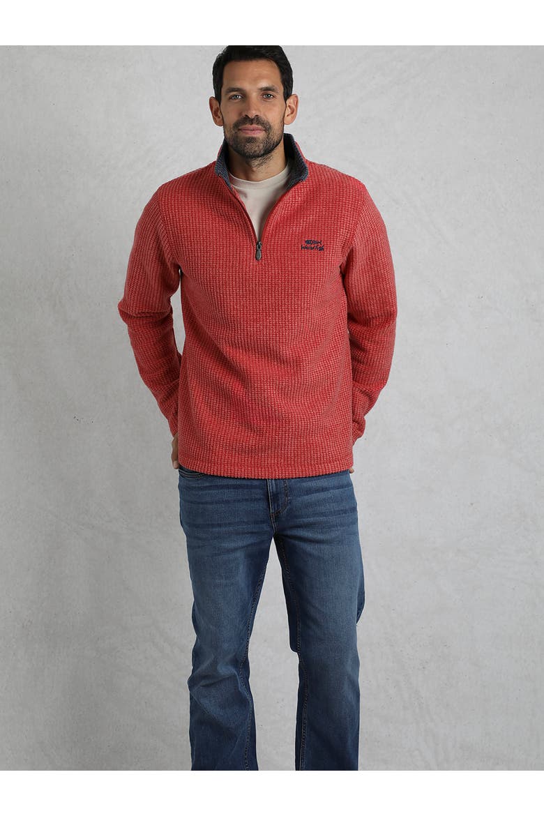 Newark 1/4 Zip Grid Fleece, Alternate, color, Barberry Red Marl
