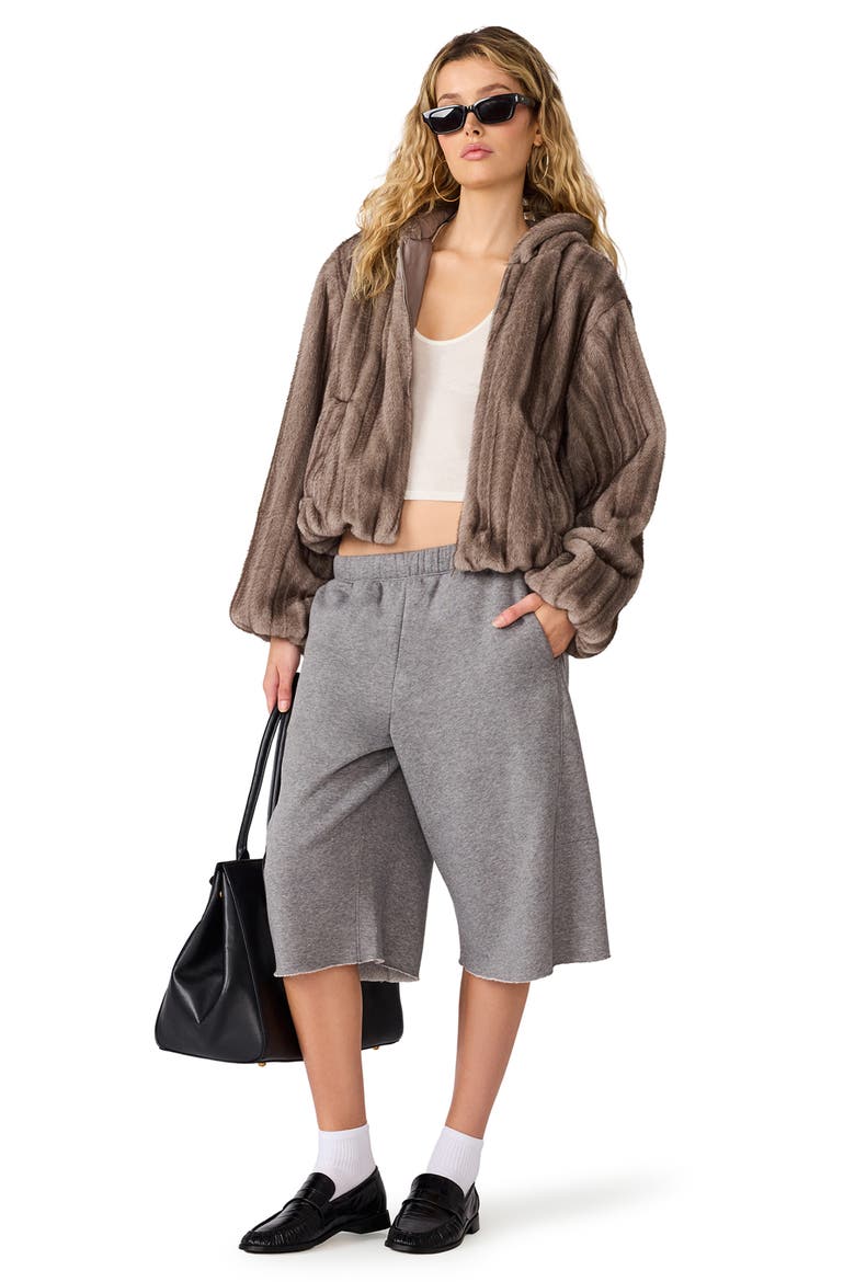 Mavis Faux Fur Jacket, Alternate, color, SILVER GREY