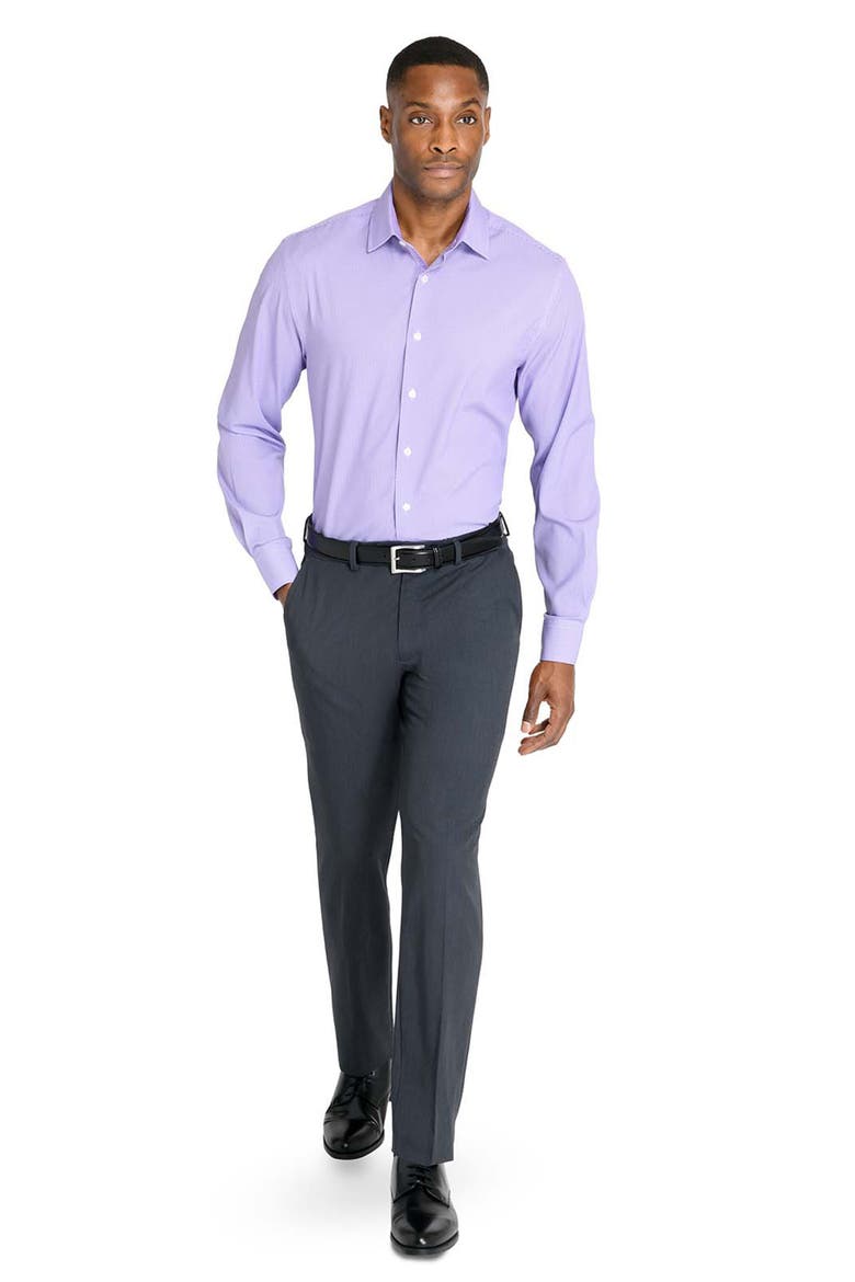 Slim Fit Geometric Print Performance Dress Shirt, Alternate, color, VIOLET