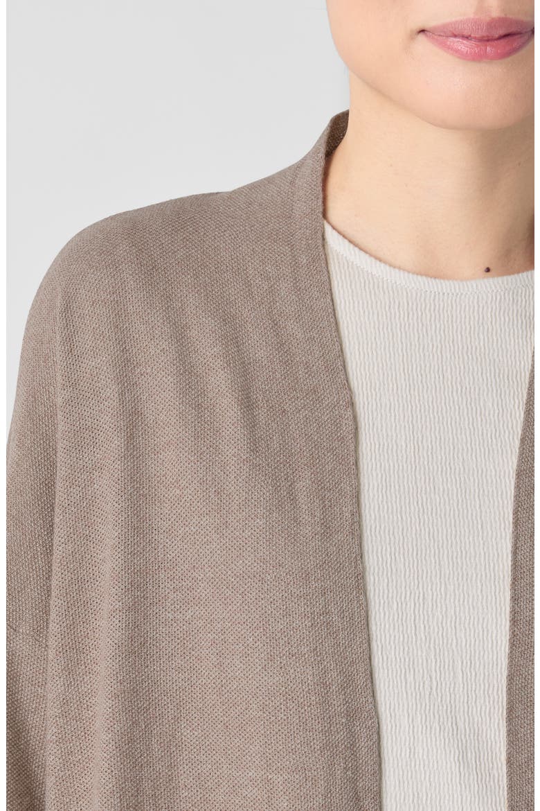 Organic Linen Blend Open Front Cardigan, Alternate, color, COCOA