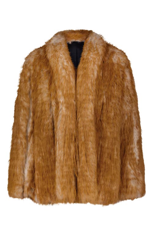 Lyla Grant Fur-free Fox (faux Fur) Jacket In Gold