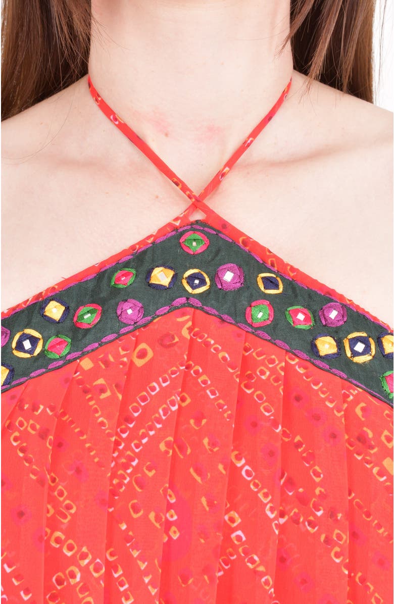 RAAS Ava Embroidered Halter Top, Alternate, color, Red