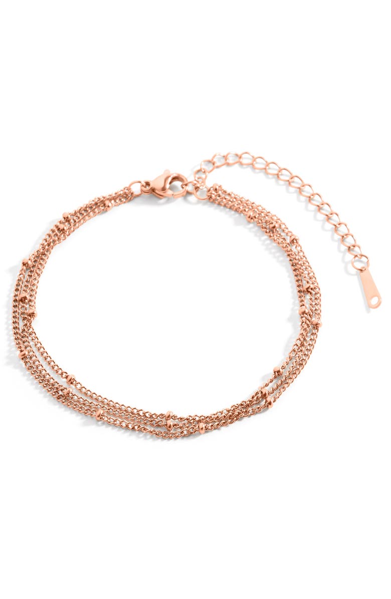 Mint & Lily Triple Layer Satellite Chain Bracelet, Alternate, color, Rose Gold-Tone