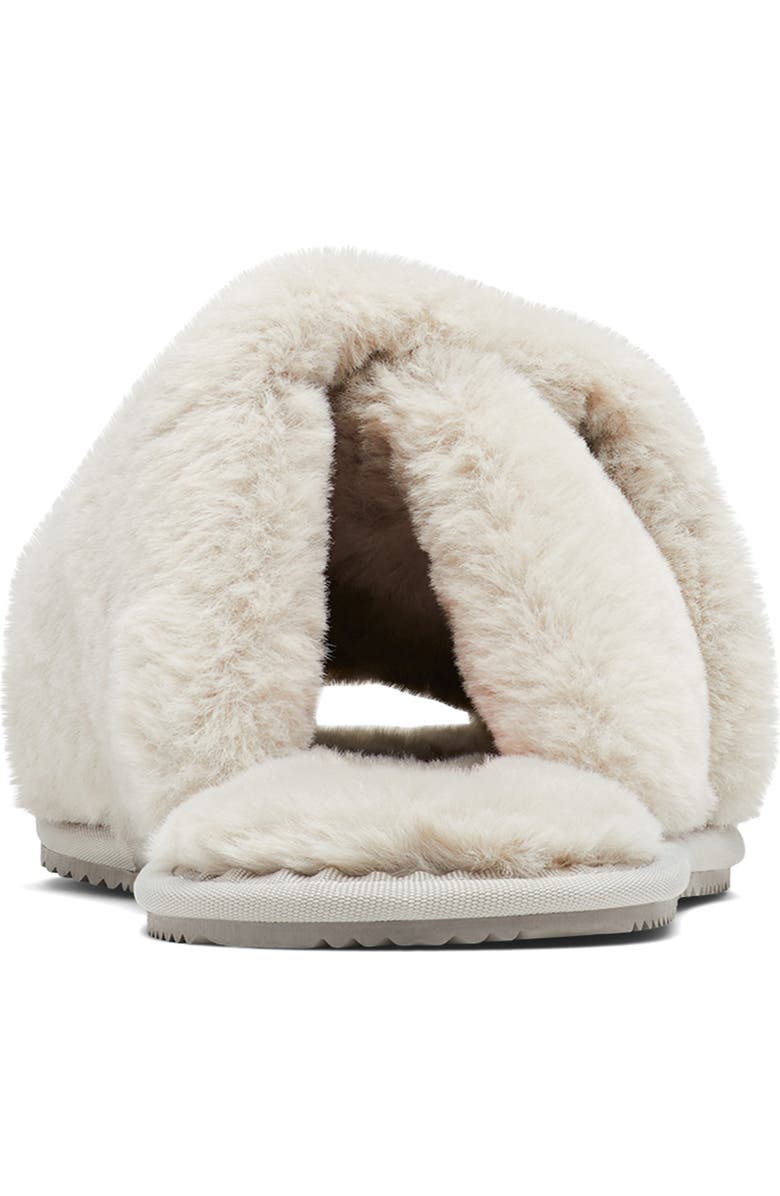 SOREL Go Mail Run Faux Fur Slide Slipper, Alternate, color, Dove/ Sea Salt