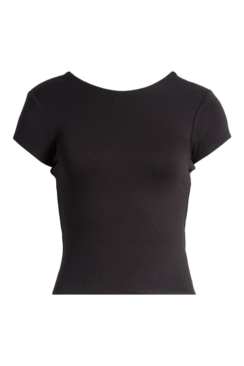 Lola Open Back Crop Top, Alternate, color, NOIR