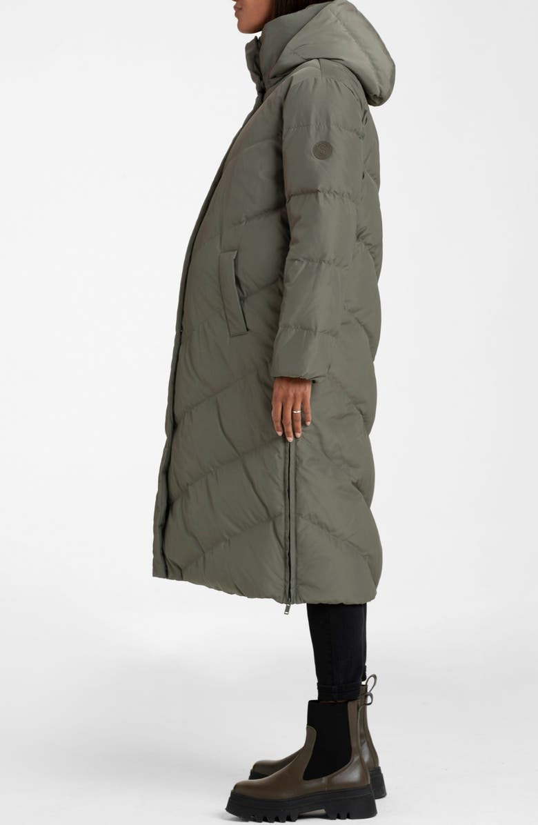 Seraphine Long Maternity Down & Feather Fill Puffer Coat with Babywearing Panel, Alternate, color,