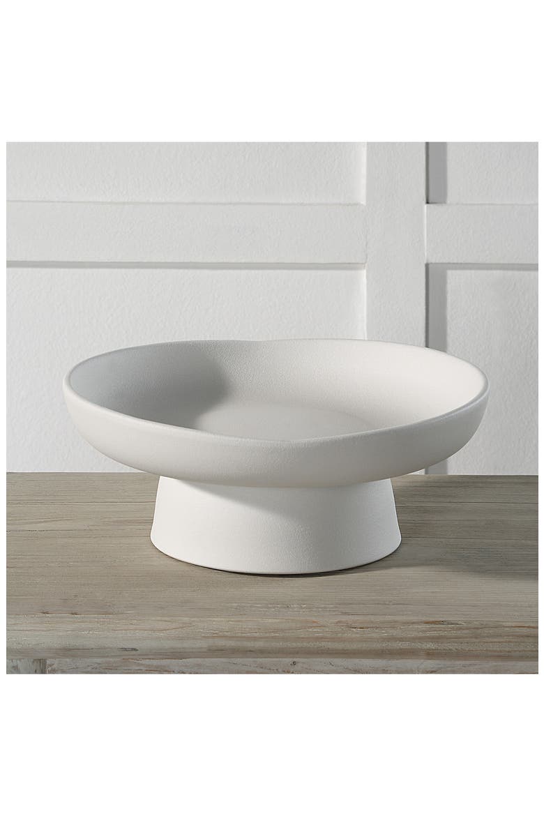 Malabo Footed Ceramic Bowl, Alternate, color, WHITE